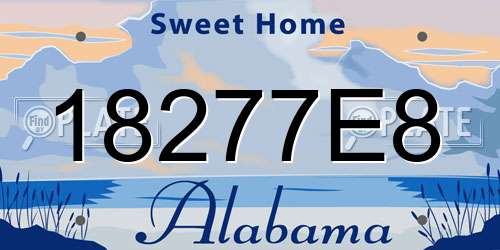 18277E8 Alabama License Plate