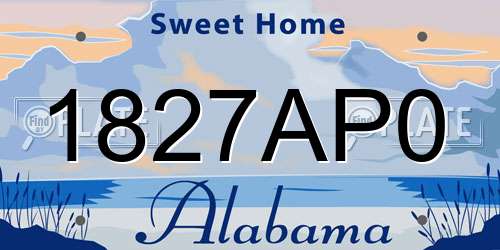 1827AP0 Alabama License Plate