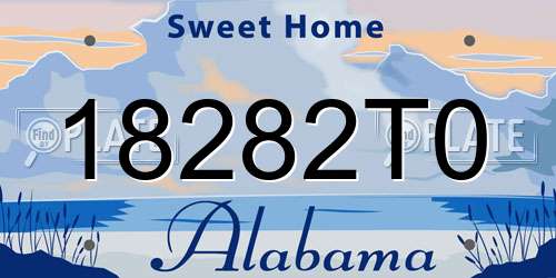 18282T0 Alabama License Plate