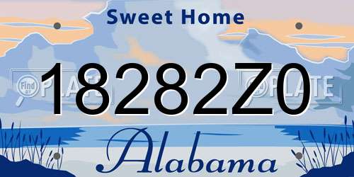 18282Z0 Alabama License Plate