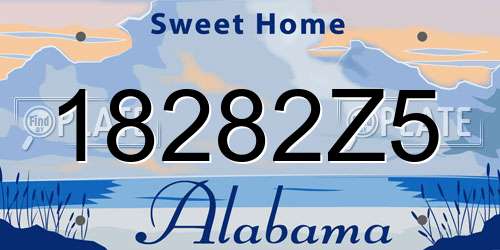 18282Z5 Alabama License Plate