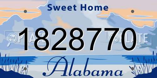 1828770 Alabama License Plate