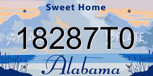 18287T0 Alabama License Plate