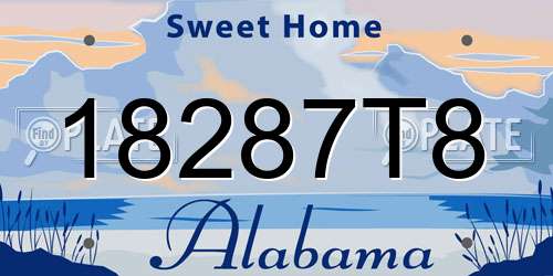 18287T8 Alabama License Plate