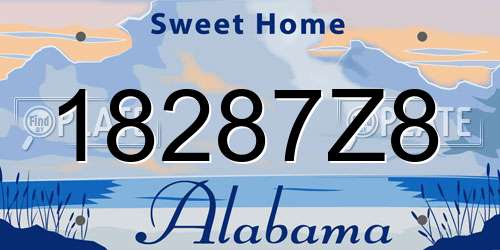 18287Z8 Alabama License Plate