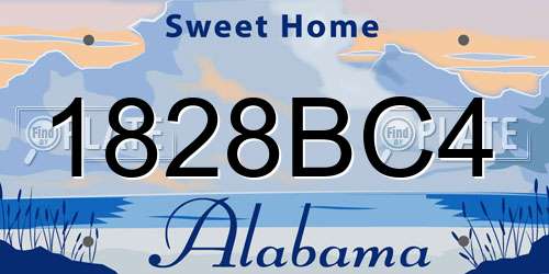 1828BC4 Alabama License Plate