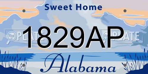 1829AP Alabama License Plate