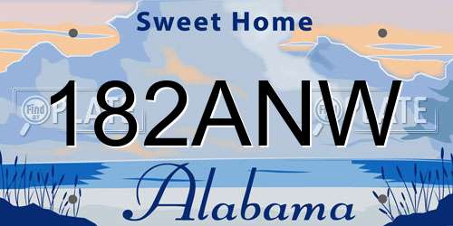 182ANW Alabama License Plate