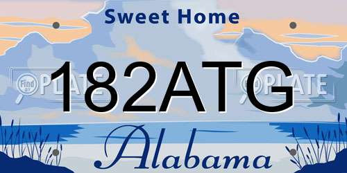 182ATG Alabama License Plate