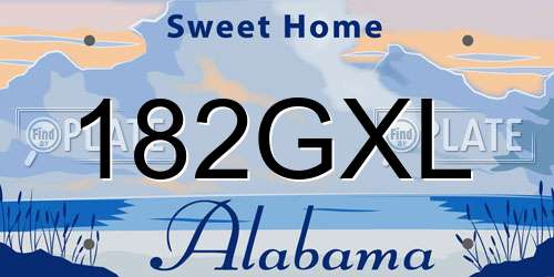 182GXL Alabama License Plate