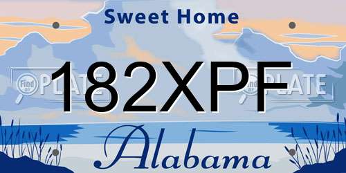 182XPF Alabama License Plate
