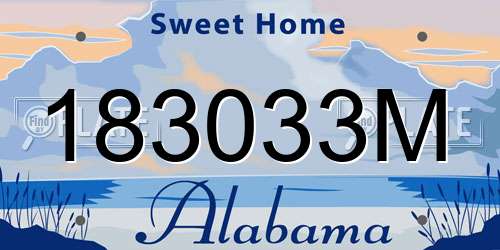 183033M Alabama License Plate