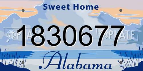 1830677 Alabama License Plate