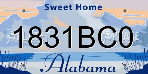 1831BC0 Alabama License Plate