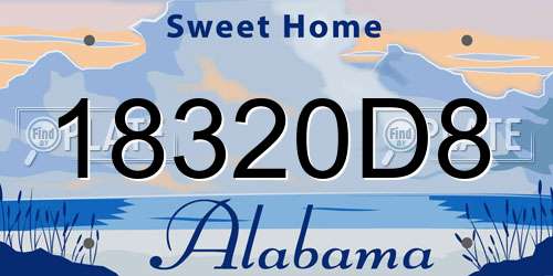 18320D8 Alabama License Plate