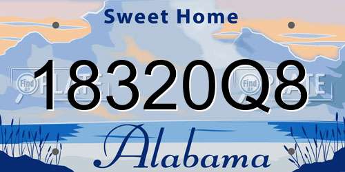 18320Q8 Alabama License Plate
