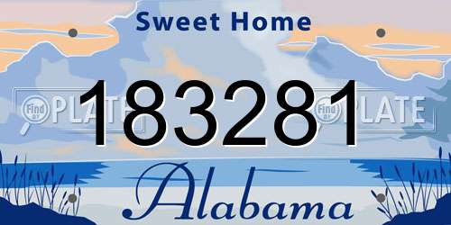 183281 Alabama License Plate