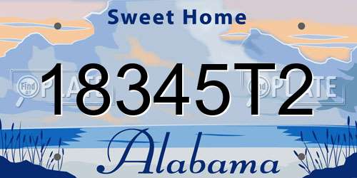 18345T2 Alabama License Plate