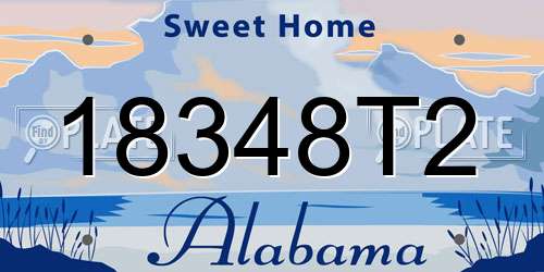 18348T2 Alabama License Plate