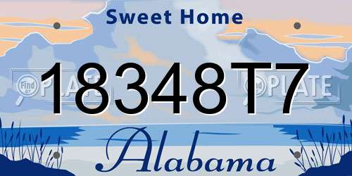 18348T7 Alabama License Plate