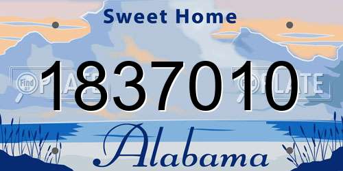1837010 Alabama License Plate