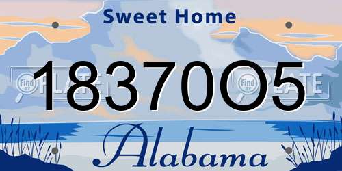18370O5 Alabama License Plate