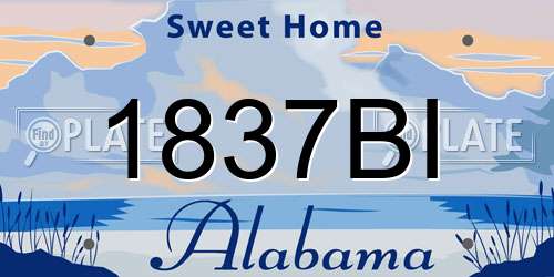 1837BI Alabama License Plate