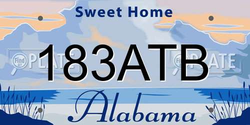 183ATB Alabama License Plate