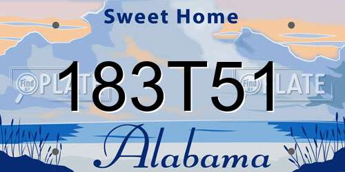 183T51 Alabama License Plate
