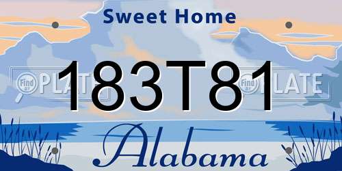 183T81 Alabama License Plate
