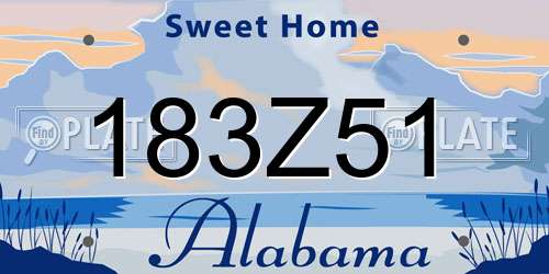 183Z51 Alabama License Plate