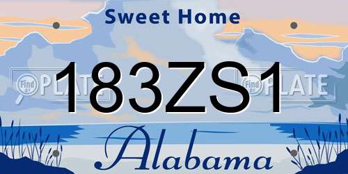 183ZS1 Alabama License Plate