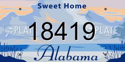 18419 Alabama License Plate