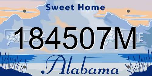 184507M Alabama License Plate