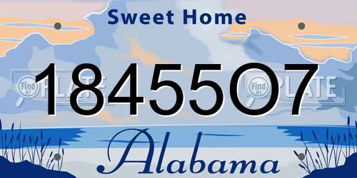 18455O7 Alabama License Plate