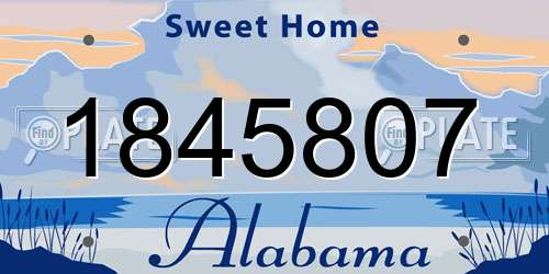 1845807 Alabama License Plate