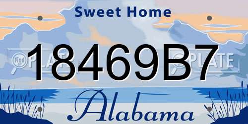 18469B7 Alabama License Plate