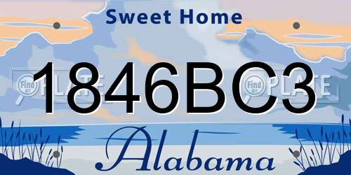 1846BC3 Alabama License Plate