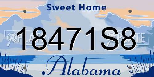 18471S8 Alabama License Plate