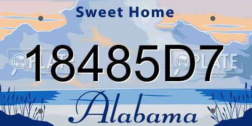 18485D7 Alabama License Plate