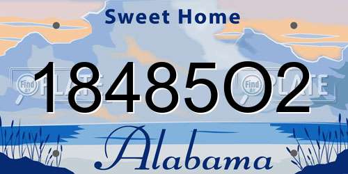 18485O2 Alabama License Plate