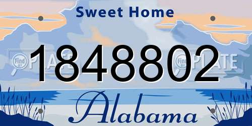 1848802 Alabama License Plate