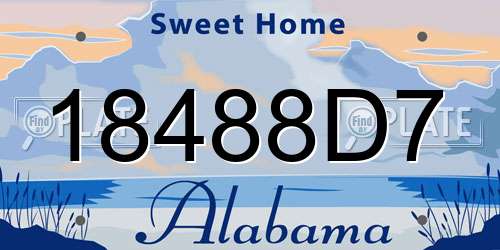 18488D7 Alabama License Plate