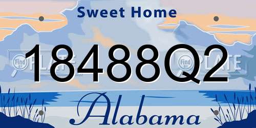 18488Q2 Alabama License Plate