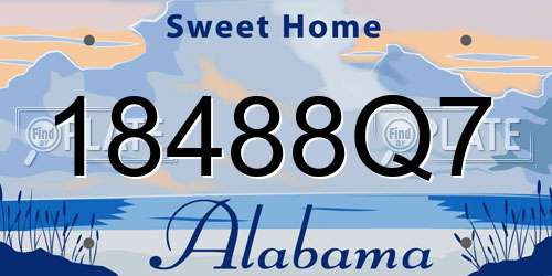 18488Q7 Alabama License Plate