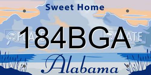 184BGA Alabama License Plate