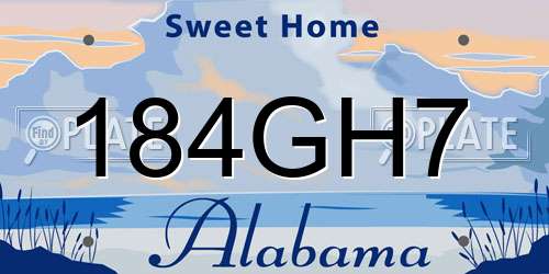 184GH7 Alabama License Plate