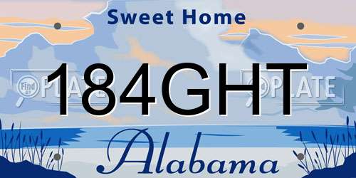 184GHT Alabama License Plate