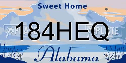 184HEQ Alabama License Plate