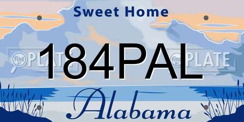 184PAL Alabama License Plate